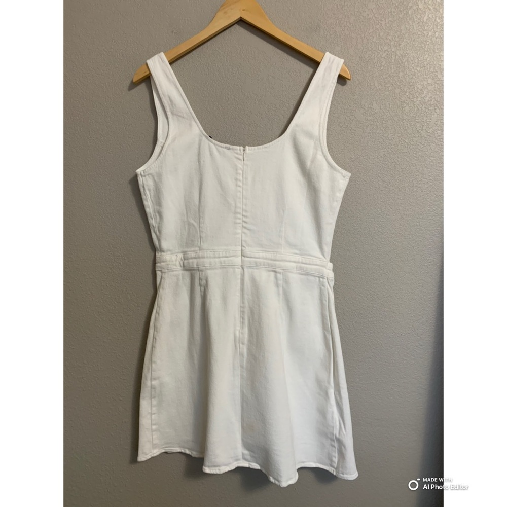 Lulus XL Merima White Denim Wrap Mini Dress NWOT Summer Vacation Casual - Picture 7 of 17